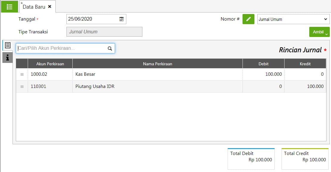 Cara Input Transaksi Jurnal Umum di Accurate Online