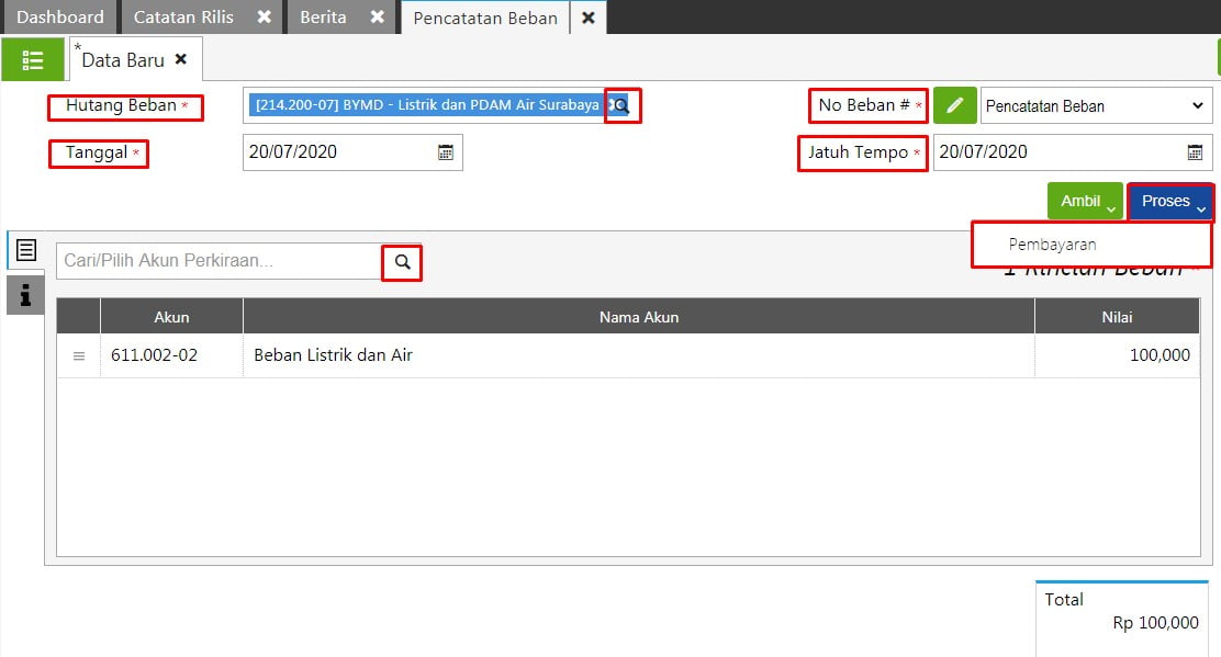 Cara Membuat Pencatatan Beban Di Accurate Online