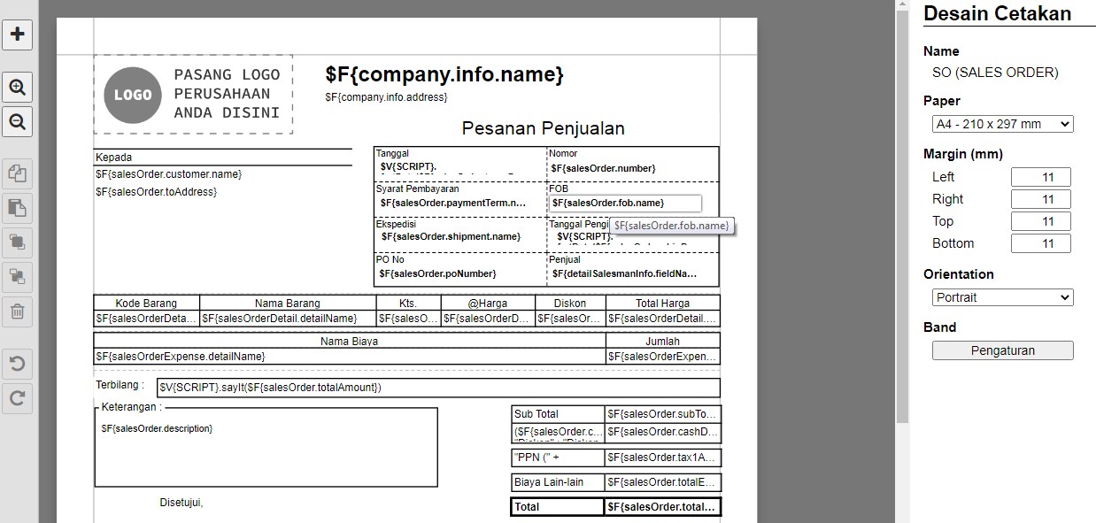 Cara Menampilkan Desain Template di Accurate Online