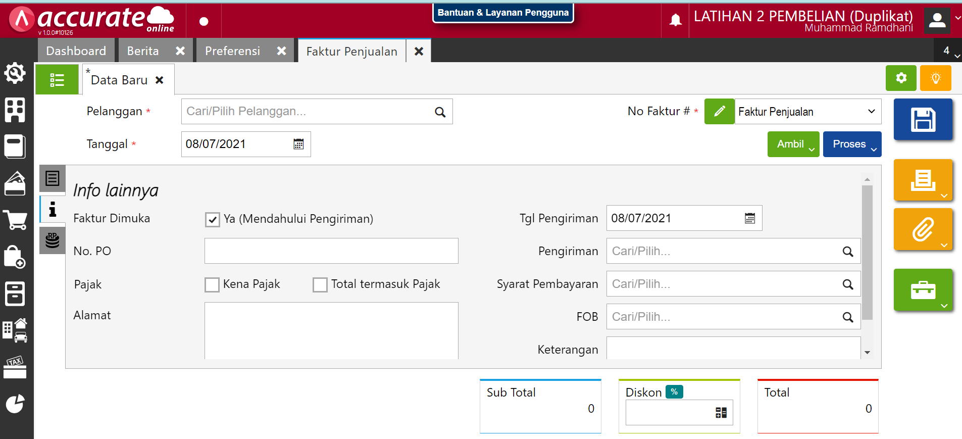 Cara Membuat Tagihan Dimuka Di Accurate Online