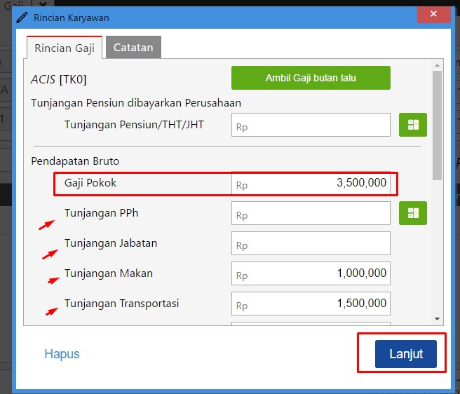 Penggunaan menu payroll di accurate online