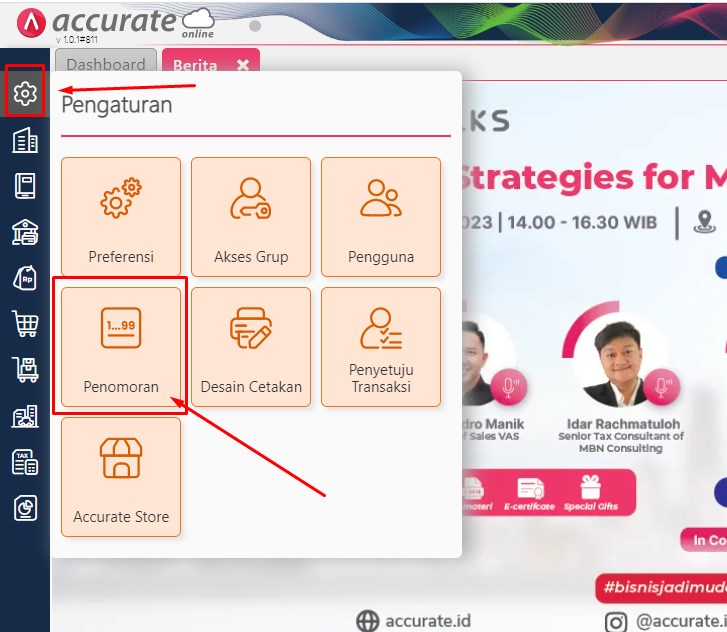 Cara Input Penomoran otomatis di Accurate Online