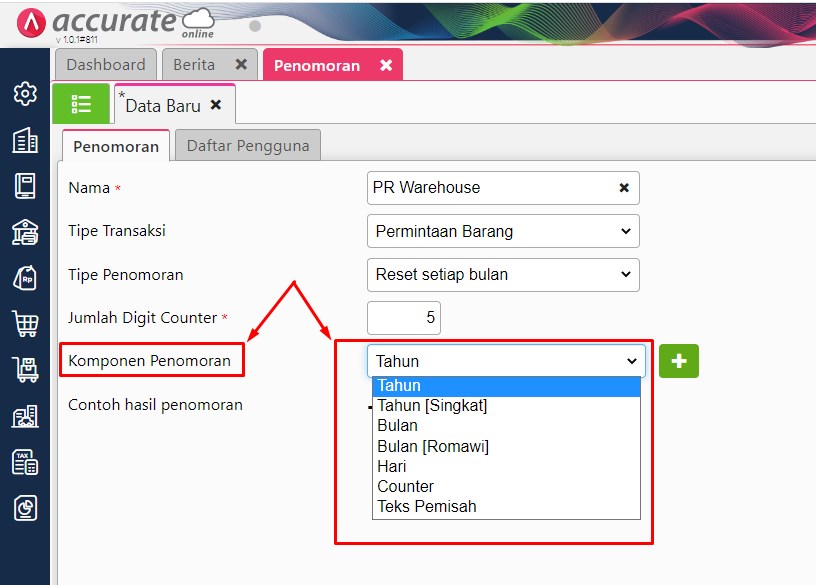 Cara Input Penomoran otomatis di Accurate Online