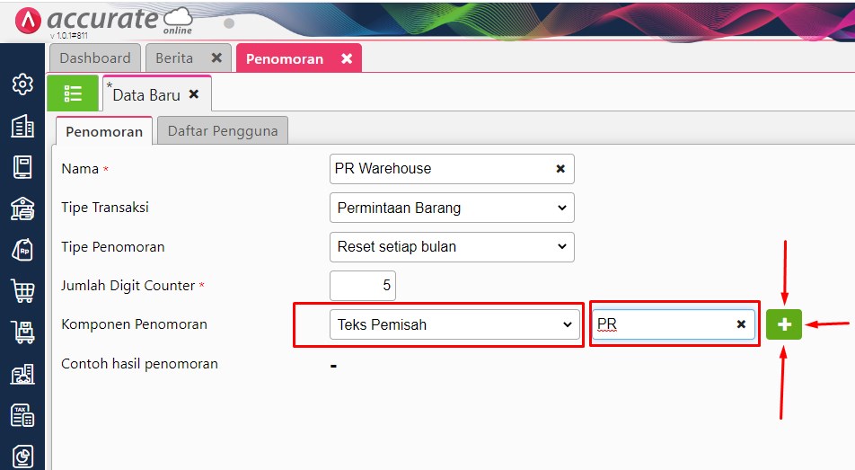 Cara Input Penomoran otomatis di Accurate Online