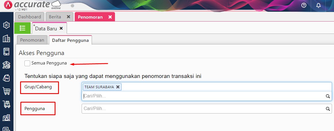 Cara Input Penomoran otomatis di Accurate Online