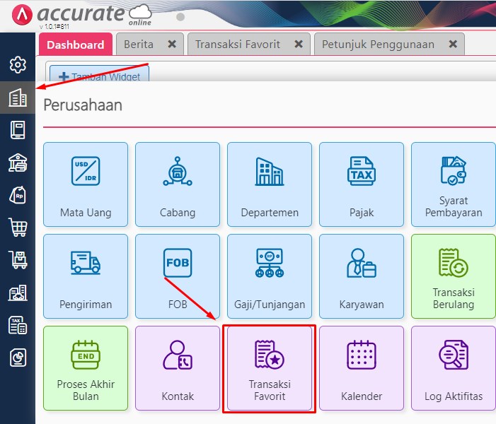 Cara Menggunakan Transaksi Favorit Accurate Online