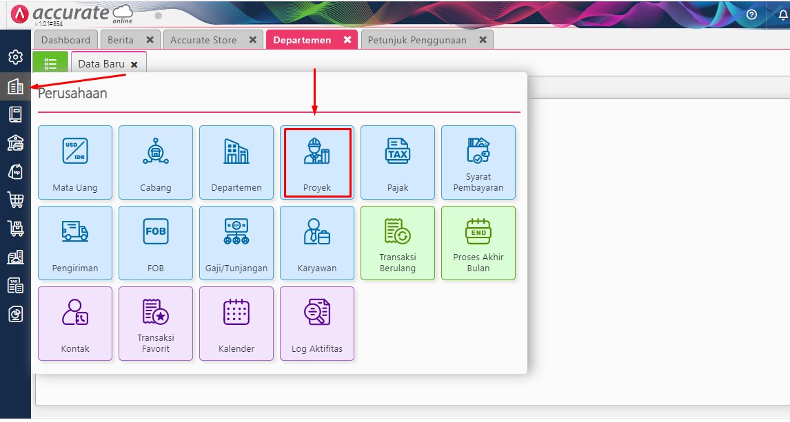 Cara Menambahkan Proyek Accurate Online