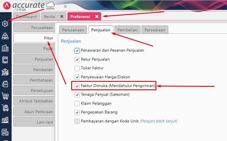 Membuat Faktur Penjualan Mendahului Pengiriman Accurate