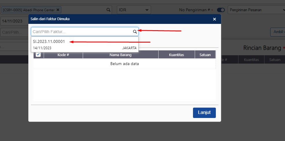 Membuat Faktur Penjualan Mendahului Pengiriman Accurate