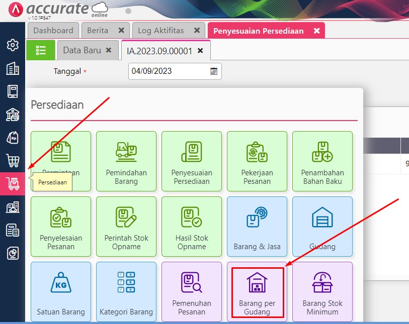 Cara Melihat Stok Barang Pergudang Accurate Online