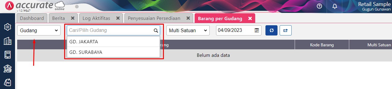 Cara Melihat Stok Barang Pergudang Accurate Online